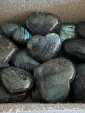Labradorite Heart Polished Crystals